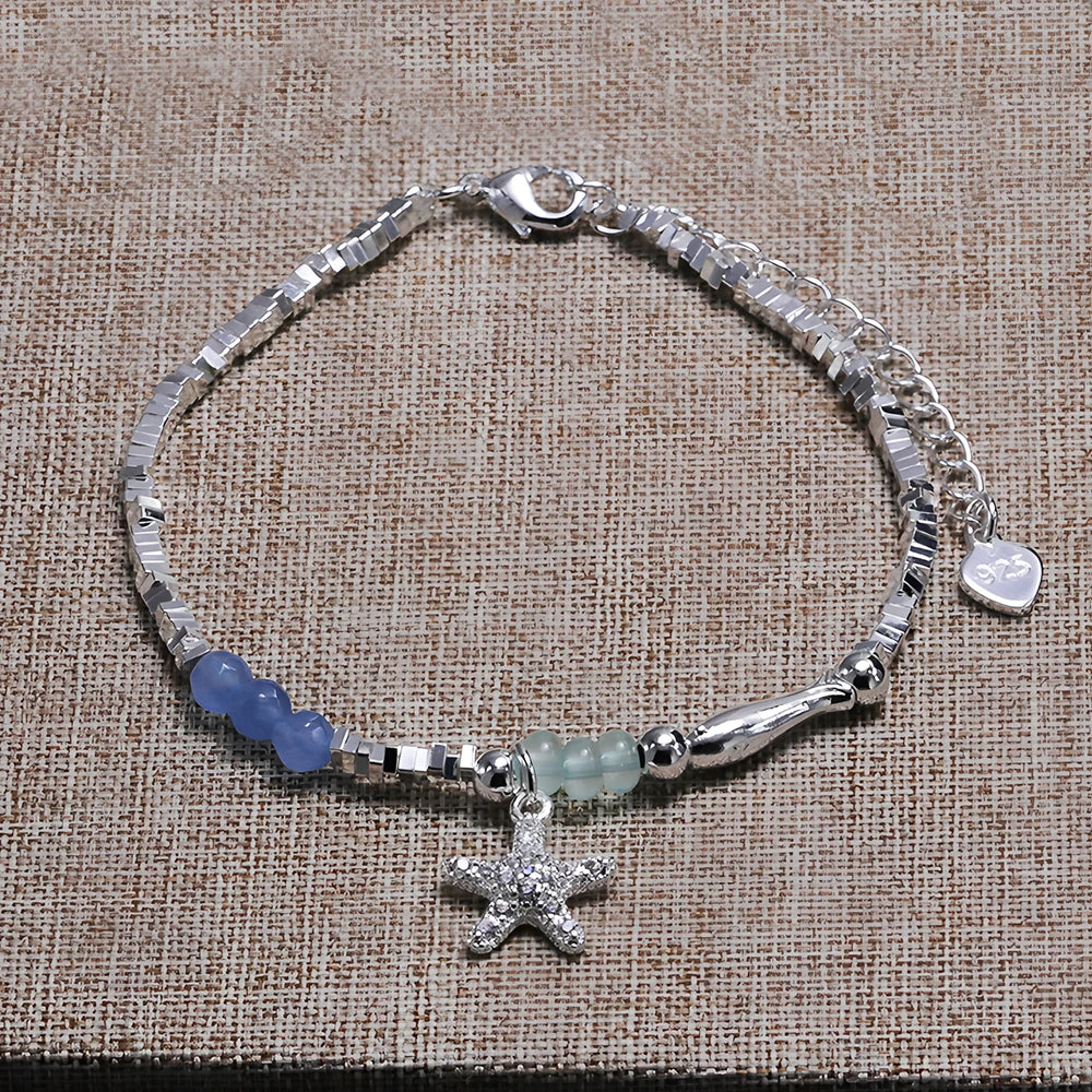 VENTFILLE 925 Sterling Silver Zircon Love Heart Bracelet For Women Bowknot Stars Bead Snake Bone Chain Jewelry Gift Dropship