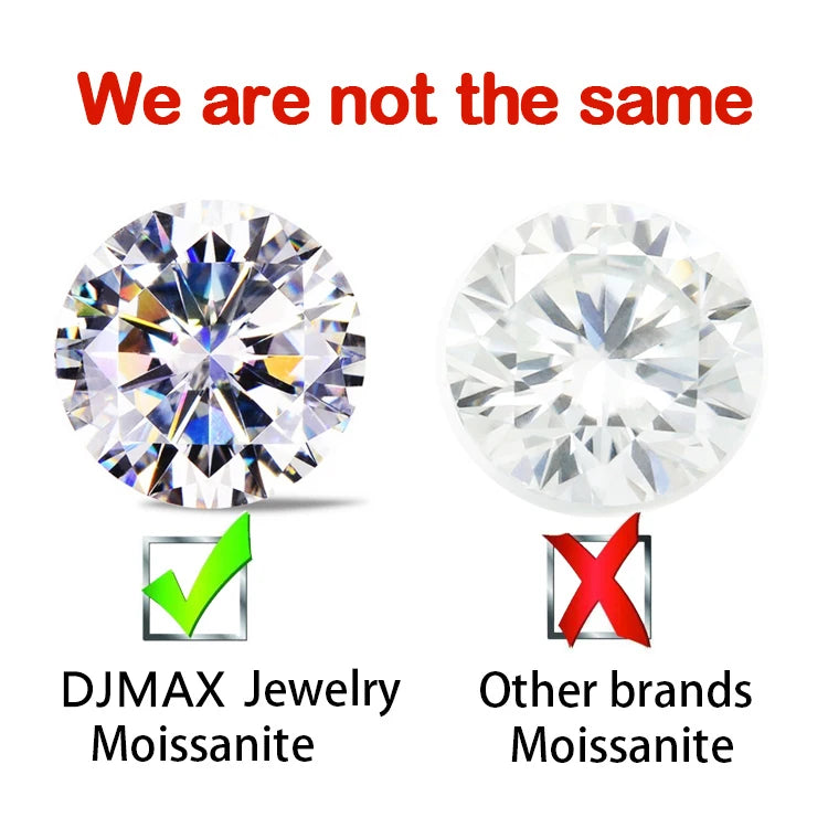 DJMAX 0.5-2ct Moissanite Diamond Stud Earrings for Women Original 925 Sterling Silver Lady's Moissanite Earring New 2025