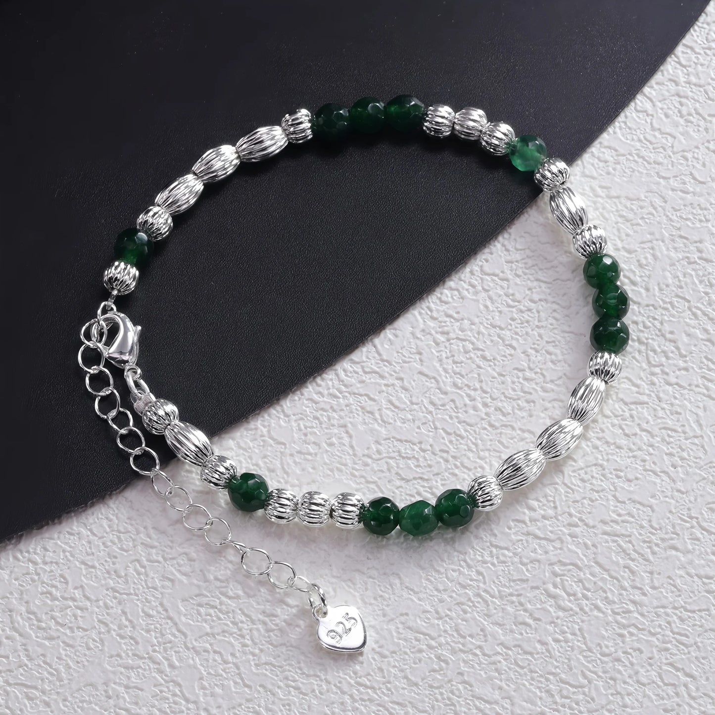 VENTFILLE 925 Sterling Silver Line Extremely fine Bracelet for Women Love Haert Bead Korean Ins Sweet Jewelry Gift Dropshipping