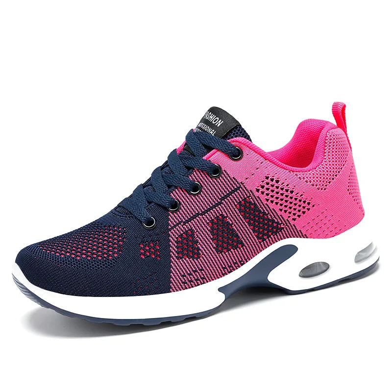New Running Shoes Ladies Breathable Sneakers Summer Light Mesh Air Cushion Women's Sports Shoes Outdoor Lace Up Training Shoes