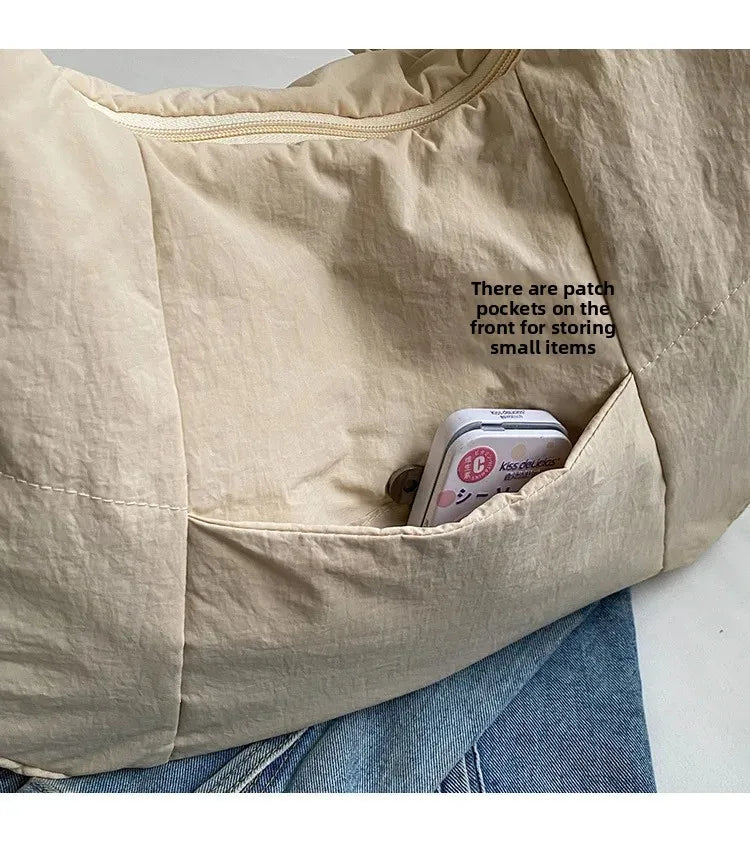 Trendy Women's Soft Cloth Shoulder Bag Solid Color Student 2025 Spring Y2k Casual Style Big Handbags Crossbody Bags for Women