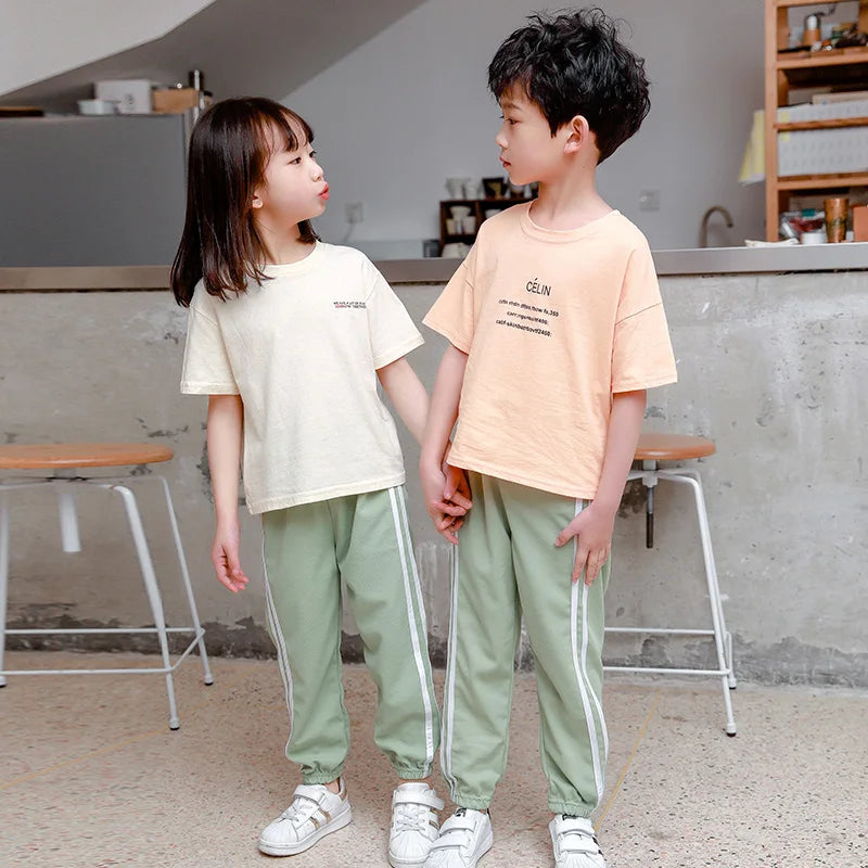 Summer Boys and Girls Thin Pants Kids Sport Wear Trousers Children's Clothes Comfortable Breathable Candy Color Pants