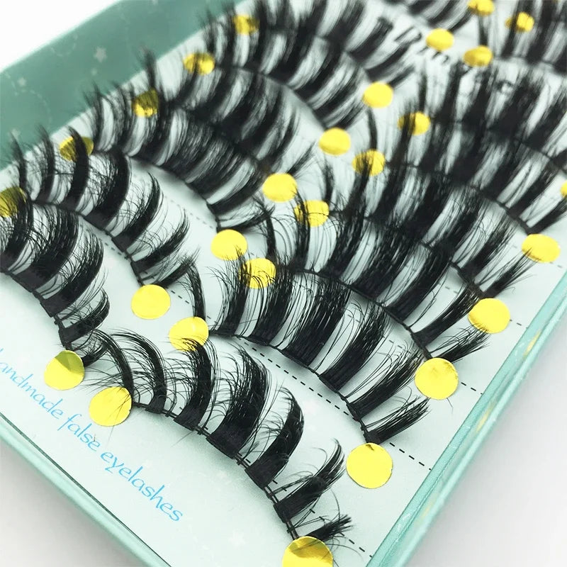 10/2 Pairs Mink Eyelashes Natural 3D Lashes Faux Cils Makeup Dramatic False Eyelashes Wholesale Eyelash Extension Makeup Tools