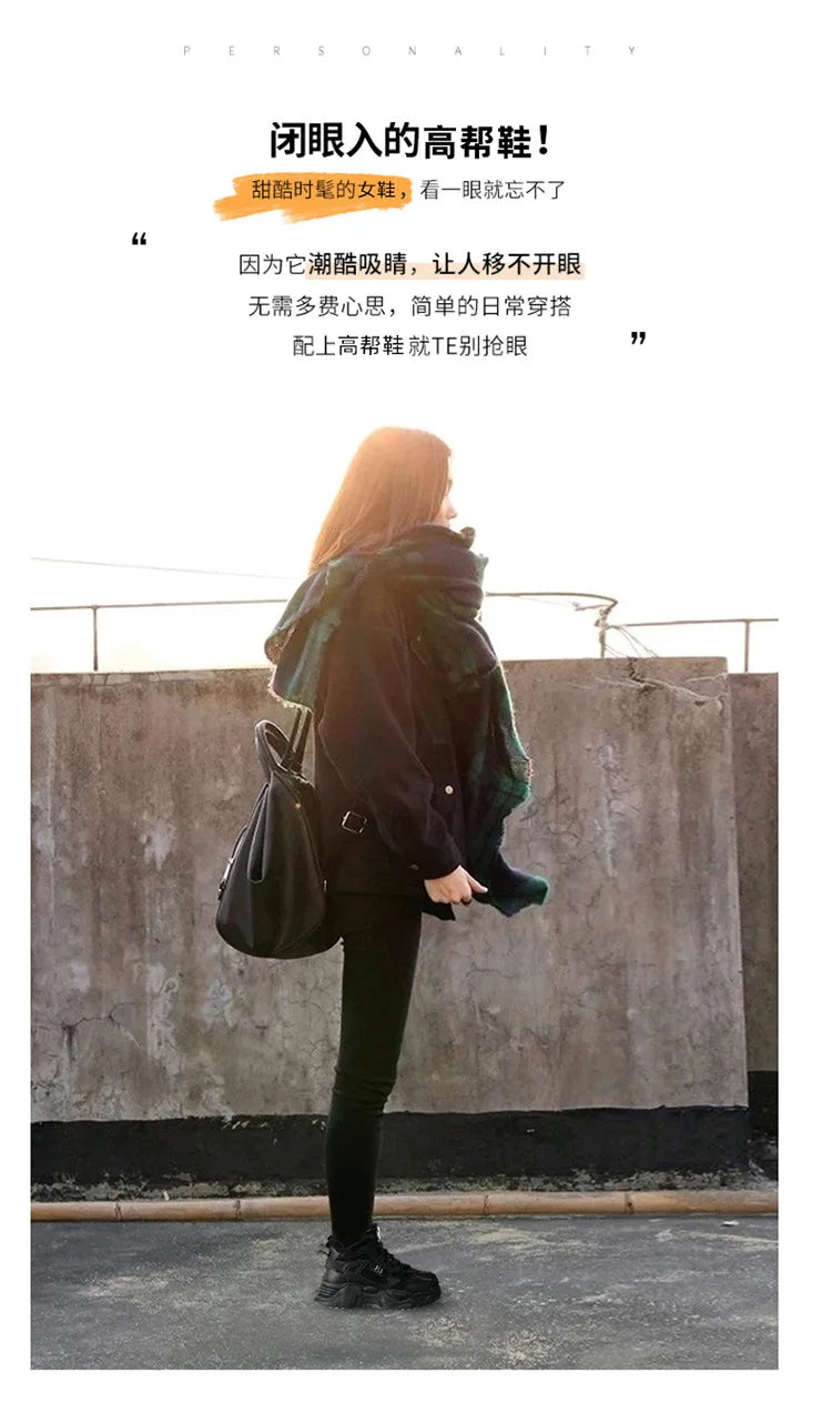 Winter New Women High Top Snow Boots Warm Plush Woman Comfortable Sneakers Waterproof Cottom Shoes Fashion Female Footwear 2025