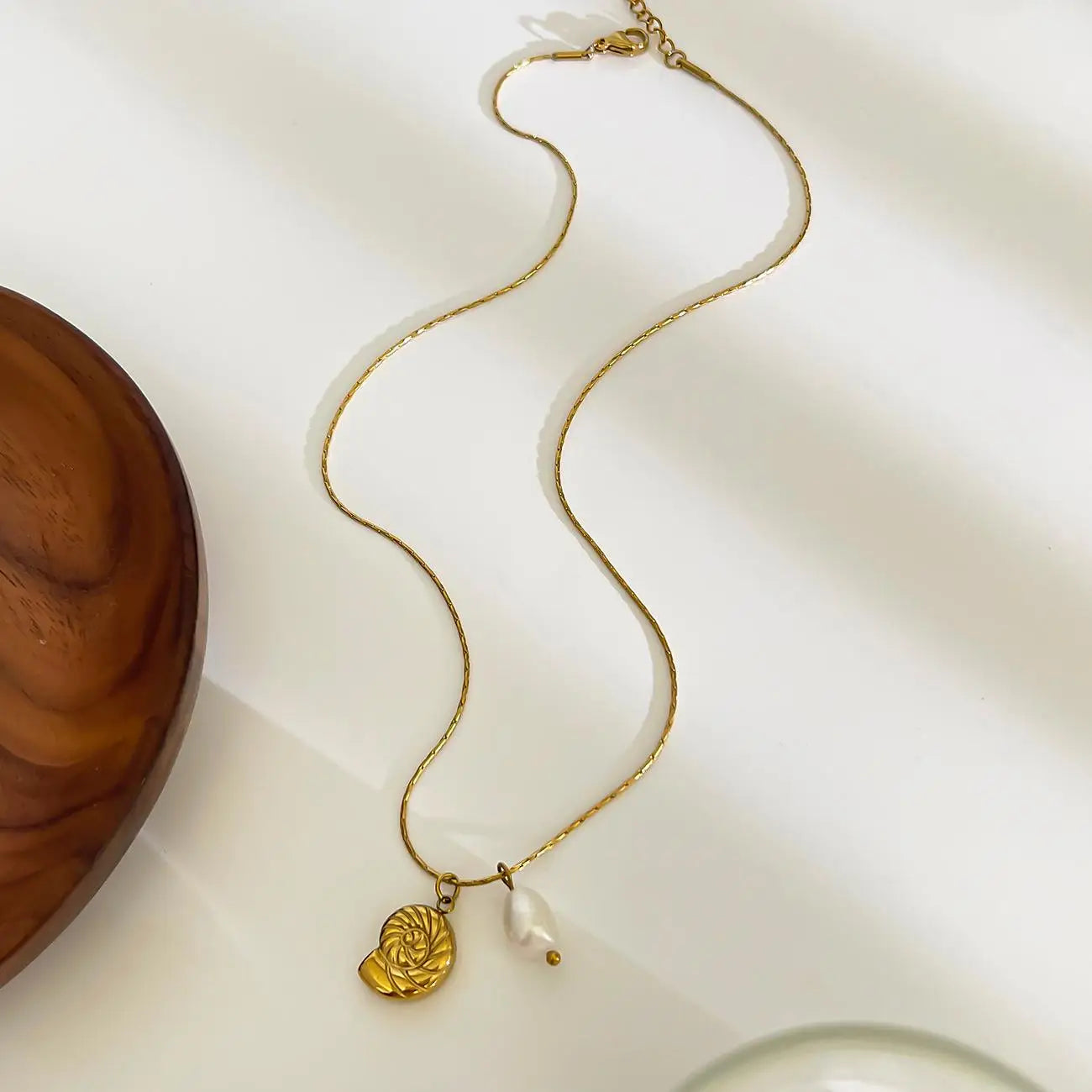 MHS.SUN Starfish Shell Conch Pendant Necklaces For Women Men Stainless Steel Trendy Chain Choker Beach Jewelry Summer Party