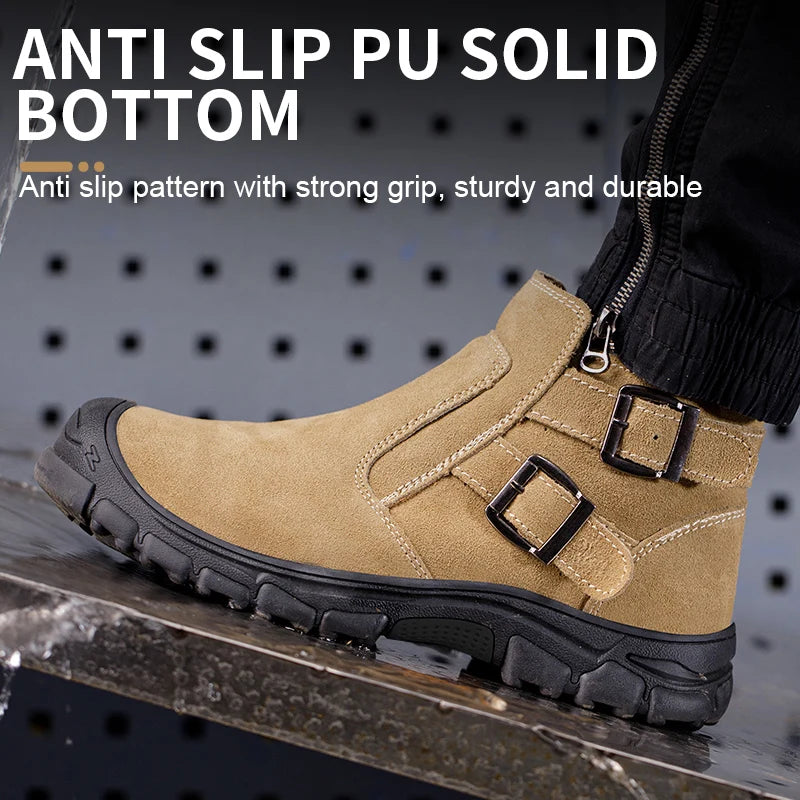 Men Work Safety Boots Indestructible Welder Shoes Steel Toe Work Shoes Anti smashing Security Protective Men Safety Shoes