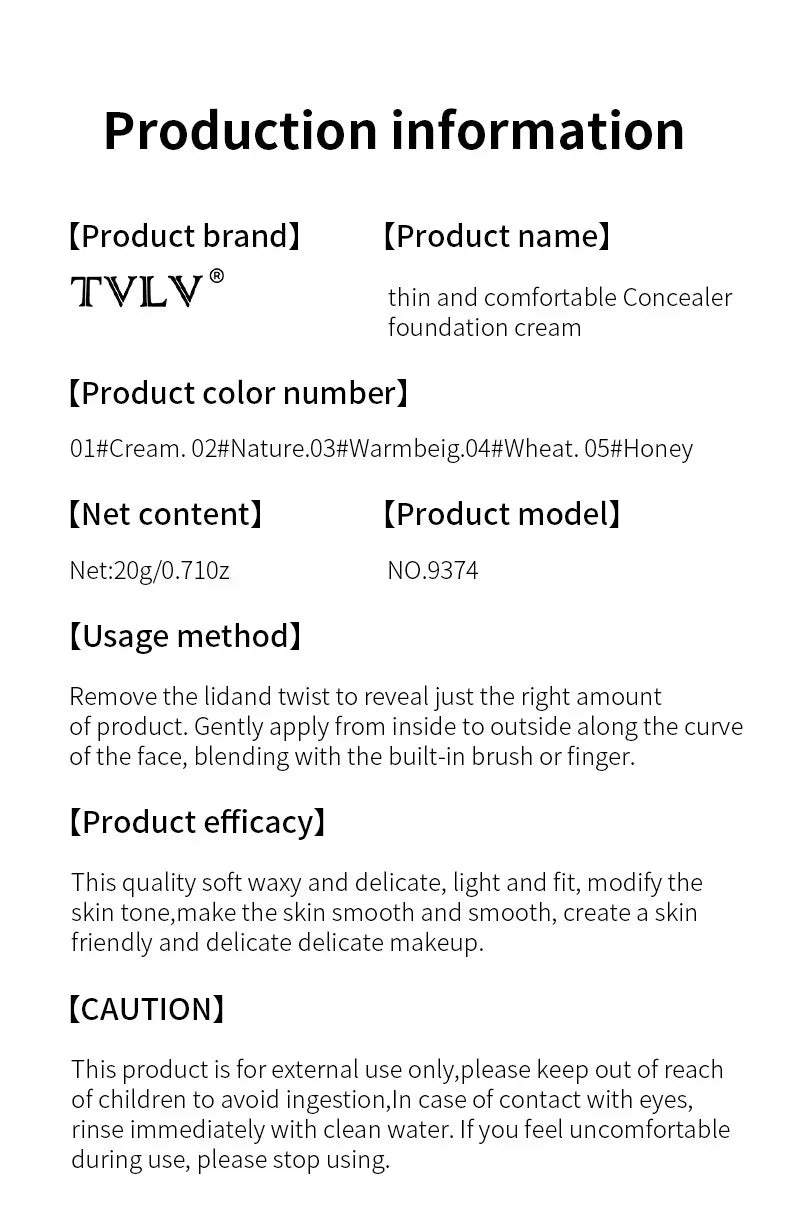 TVLV eraser foundation make-up stick 20g, with brush to brighten skin liquid foundation, long-lasting makeup concealer