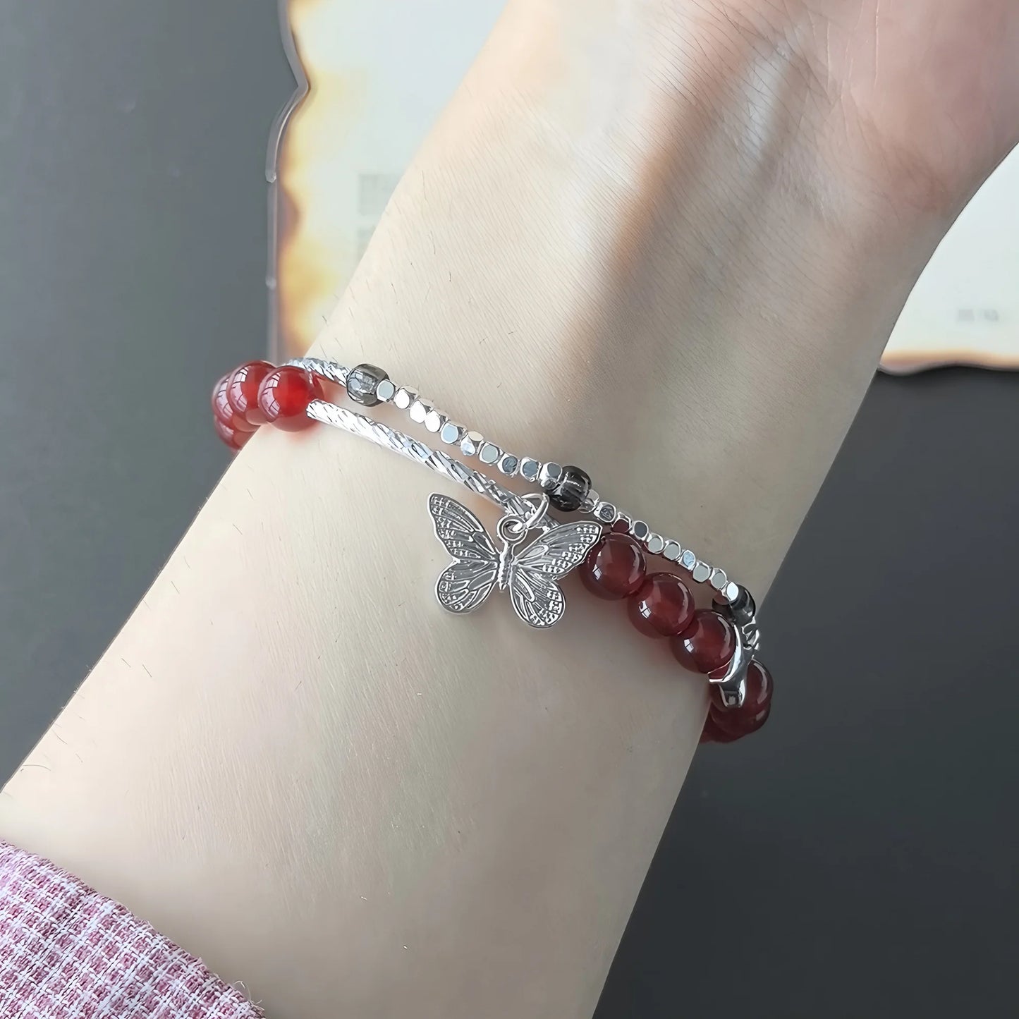 VENTFILLE 925 Sterling Silver Line Extremely fine Bracelet for Women Love Haert Bead Korean Ins Sweet Jewelry Gift Dropshipping
