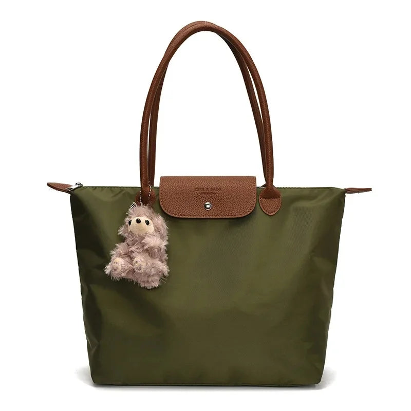 Eco-Friendly Dumpling Shape Tote Bag Versatile Ladies Handbag Single Shoulder Slant Cross Commuter Bag Soft Canvas Square Shape