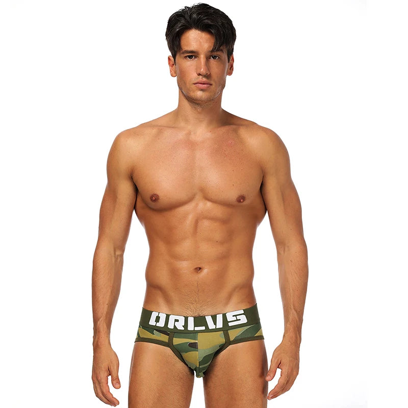 ORLVS New Cotton Comfortable Mens Briefs Underwear Shorts Male Underwear Sexy Gay Men Underwear Bikini Men Briefs Underwear Man