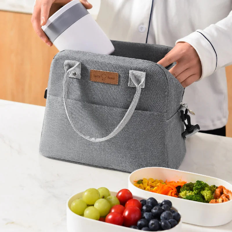 Small Lunch Cooler Bag for Women Men Leakproof Food Carrier Work Lunch Bag Thermal Keeps Cold & Heat Insulated Tote with Zipper