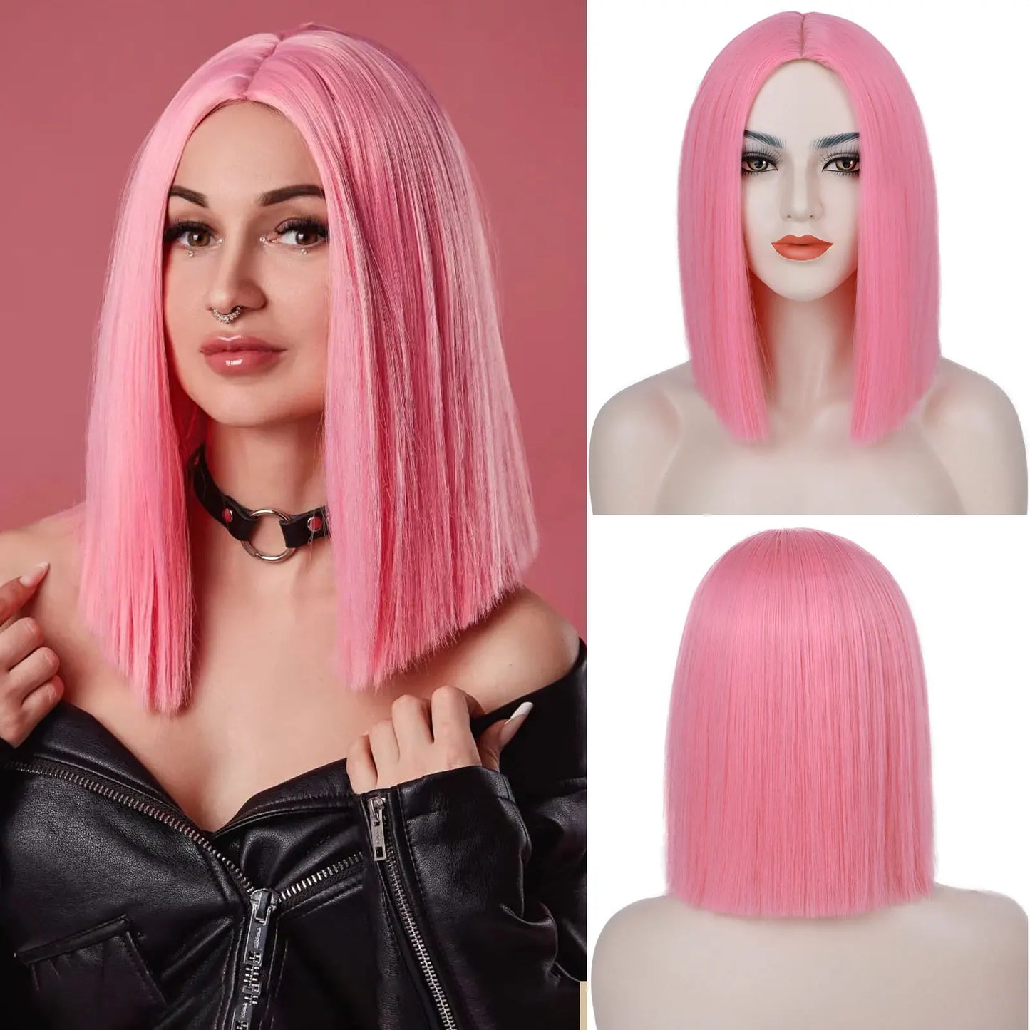 Light Blue Synthetic Short Bob Wig Straight Blue Wig for Women Shoulder Length Wigs Colorful Wig for Daily Use Party Cosplay