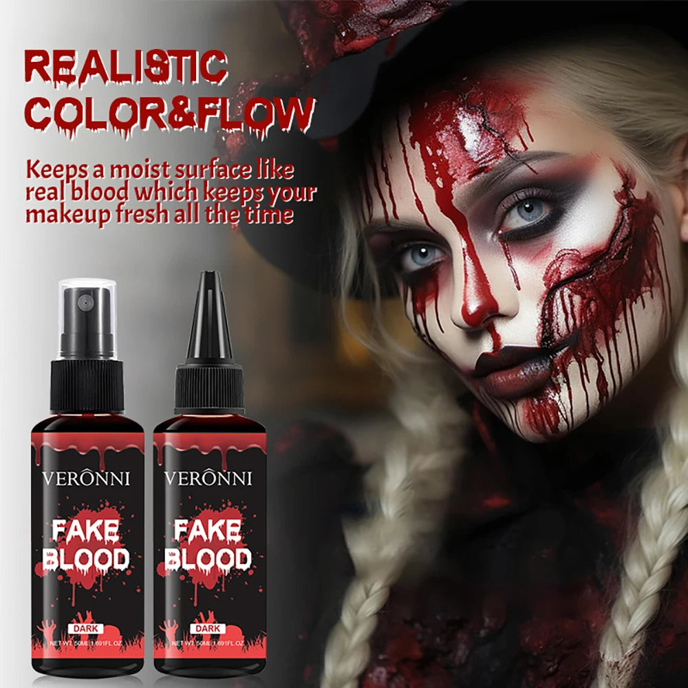 Realistic Fake Blood Gel Non-Toxic Long-Lasting SFX Makeup with Clotted Blood Texture for Halloween Party Vampire Zombie Monster