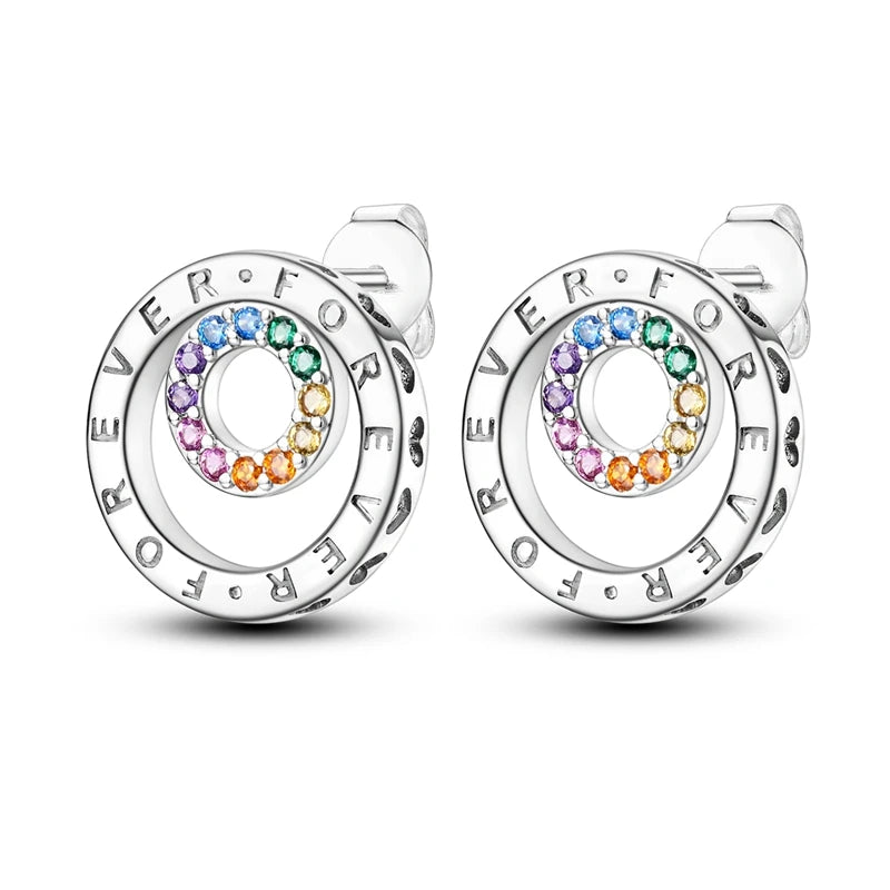 2025 New 925 Sterling Silver Hoop Earrings Flowers Zircon Drop Earrings Stud For Woman Fine Birthday Wedding Party Jewelry Gifts