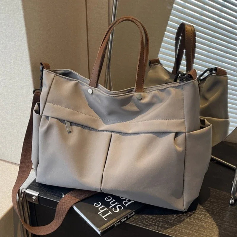 Large Capacity Winter Lady Shoulder Bag Vintage Casual Girl Tote Bags Y2K Pu Leather Female Handbags Women's Commuter Bag Purse