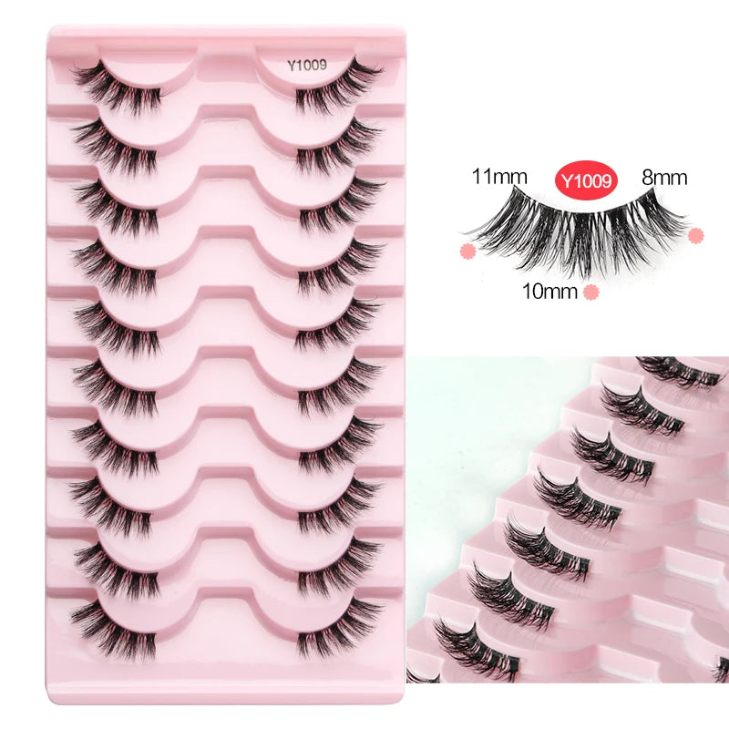 SHIDISHANGPIN Half Lashes Cat Eye Lashes 3D Natural Winged End Eye Elongated Eyelashes Fox Eye lashes Faux Mink Eyelashes Makeup