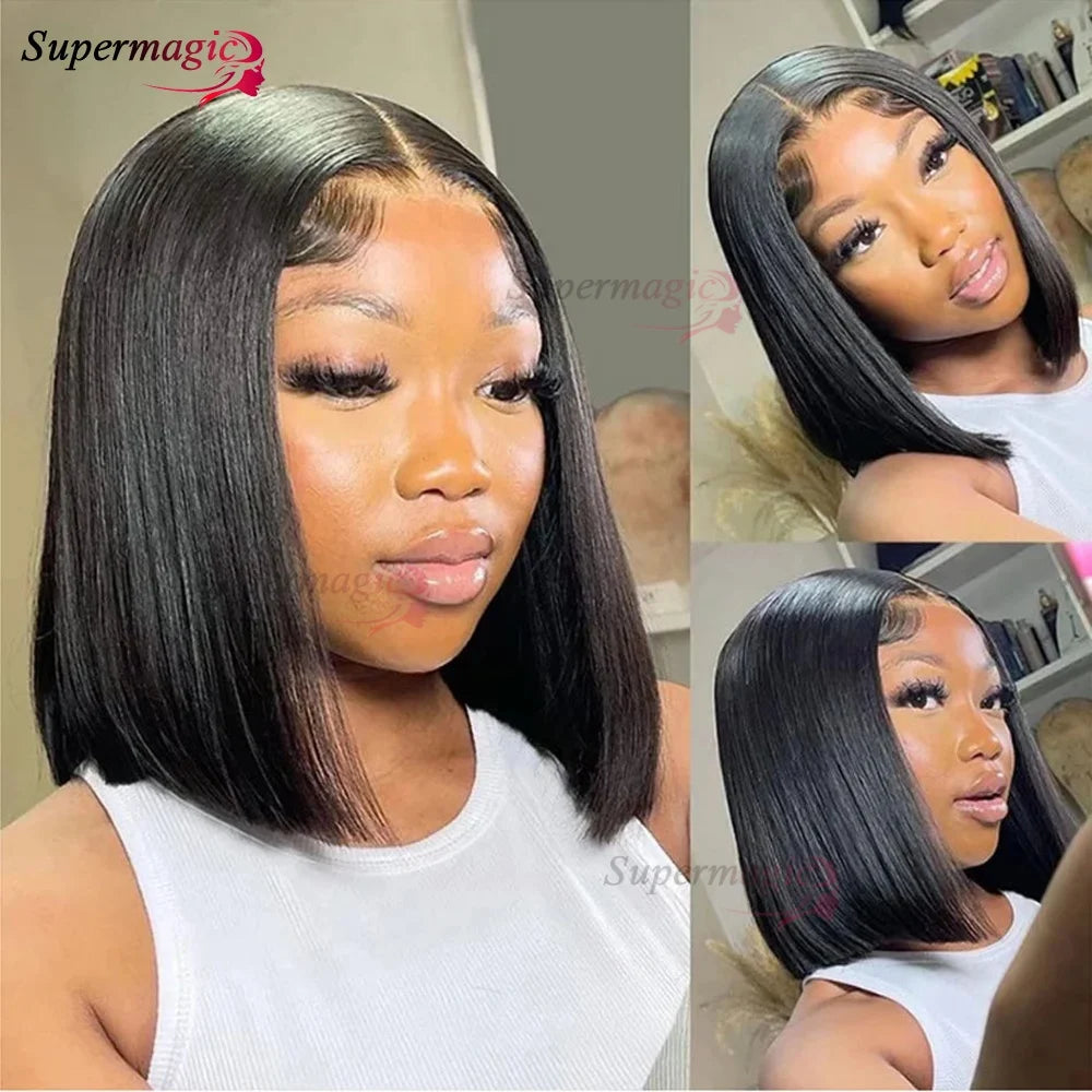 300% 10A Raw Vietnamese Transparent Lace Frontal Wig Human Hair 13x4 13x6 Bob Preplucked Bleached Knots Human Hair Wig for Women