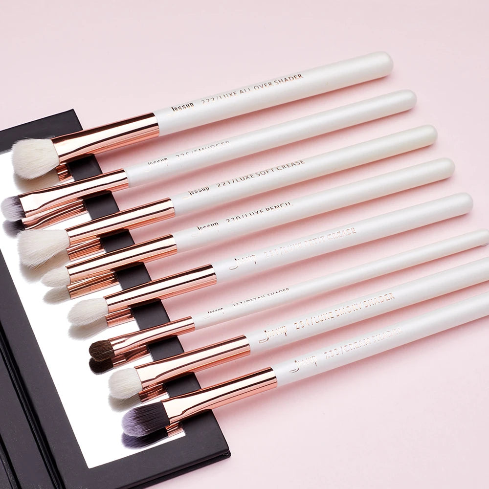 Jessup Professional Makeup brushes set ,6- 25pcs Makeup brush Natural Synthetic Foundation Powder Highlighter Pearl White T215