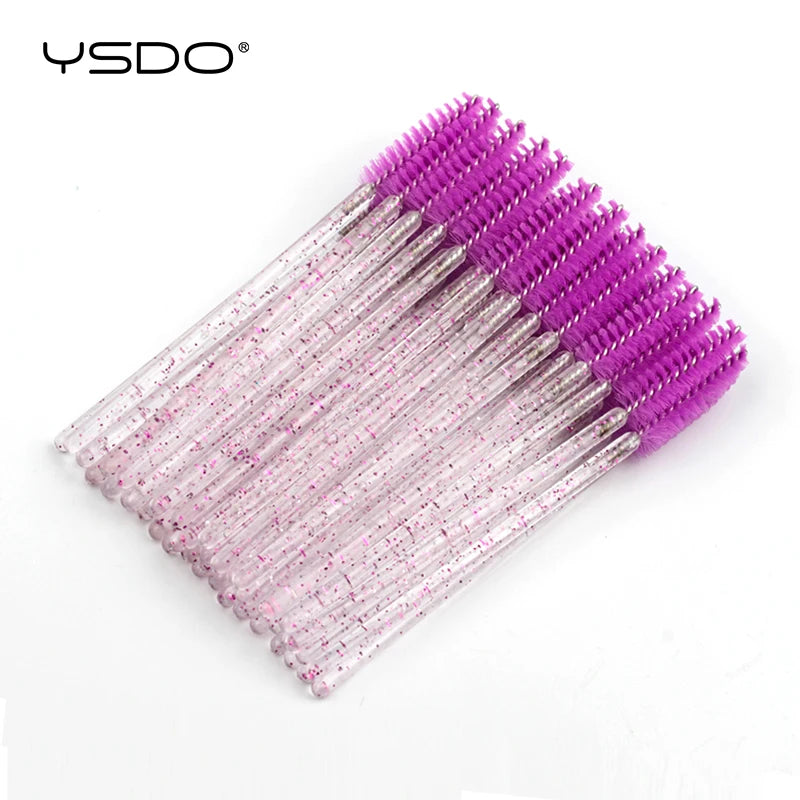 YSDO Good Quality 5/50 Pcs Crystal Eyelash Makeup Brushes Diamond Handle Mascara Wands Eyelash Extension Tools