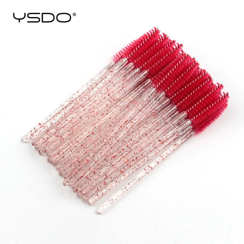 YSDO Good Quality 5/50 Pcs Crystal Eyelash Makeup Brushes Diamond Handle Mascara Wands Eyelash Extension Tools