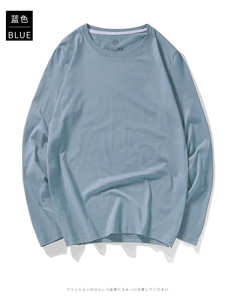 Free Ship T-Shirts Men Women Cotton Plain Tees Long Sleeve Solid Basic Tshirts Male Female Slim Fit Tee Shirt Boy Girl Plus Size