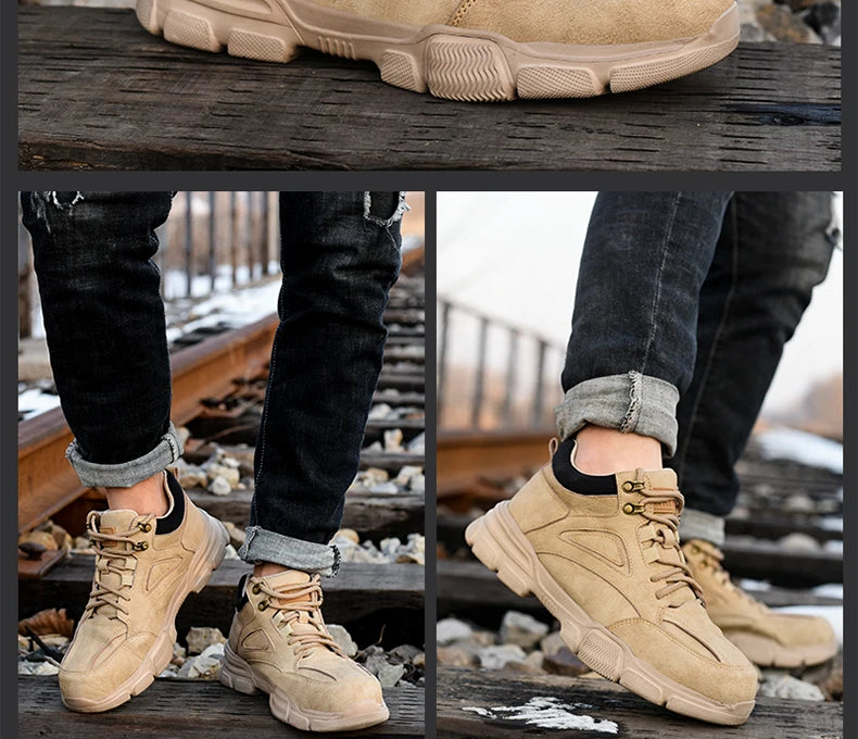 2024 Work Safety Shoes Men Lightweight Safety Boots Indestructible Work Sneakers Women Kevlar Insole Protective Steel Toe Shoes