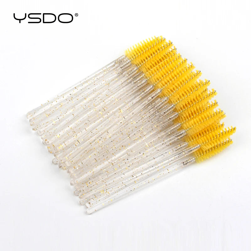 YSDO Good Quality 5/50 Pcs Crystal Eyelash Makeup Brushes Diamond Handle Mascara Wands Eyelash Extension Tools