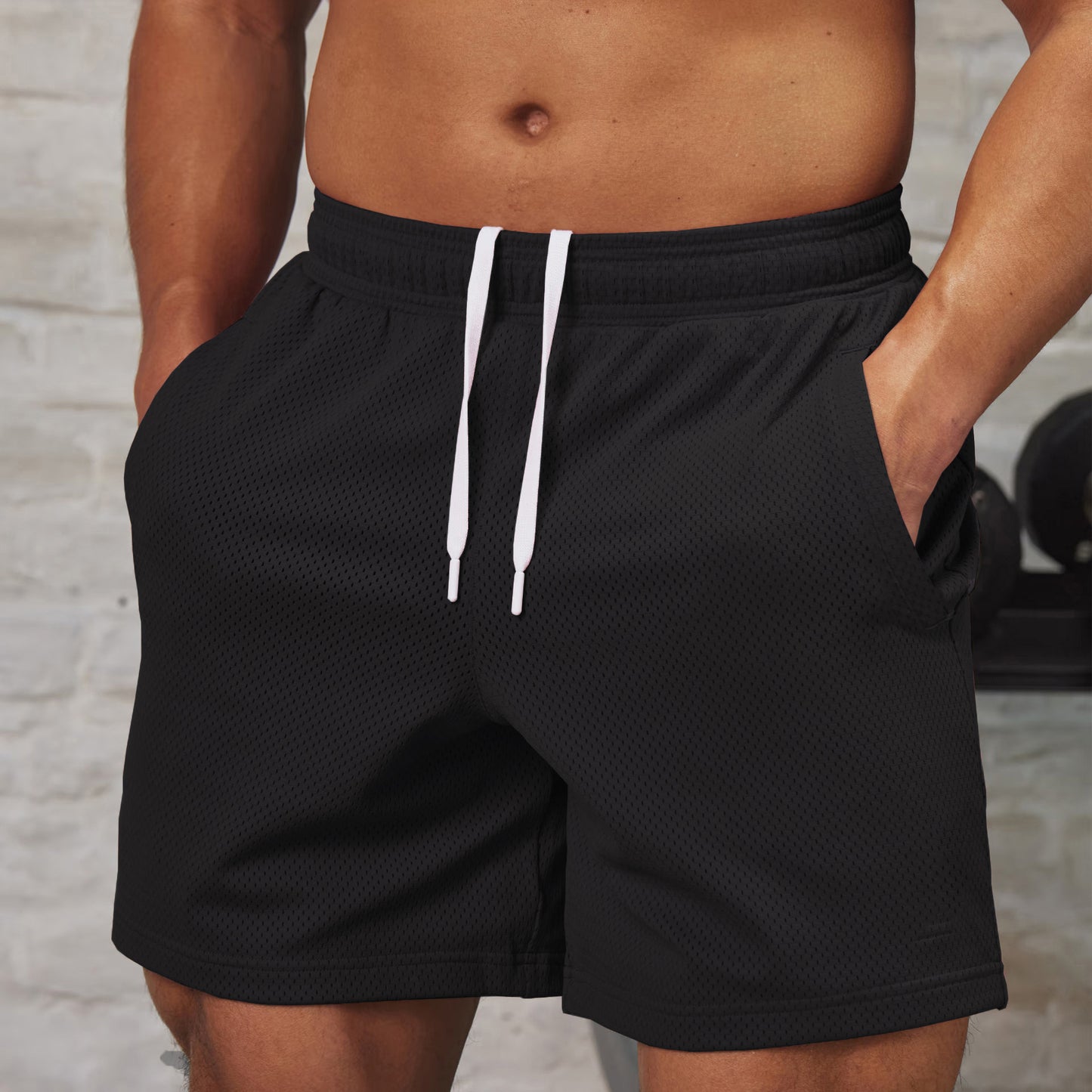 Men's shorts Summer Gym Workout Running shorts Quick Drying Loose basketball pants Drawstring Mesh Casual jogging Sports Shorts