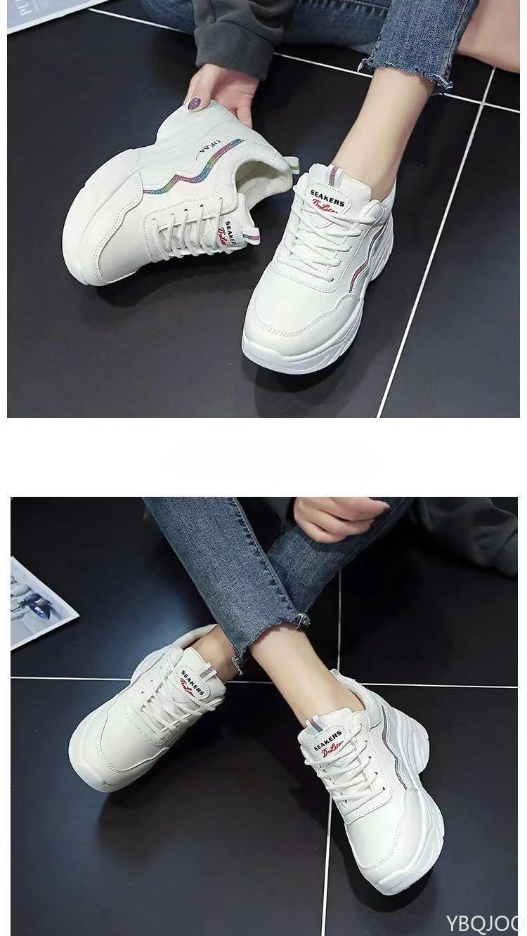 High top Women's Sneakers Casual comfort vulcanized shoes Fashion versatile leather shoe Ladies nonslip breathable Shoes Zapatos