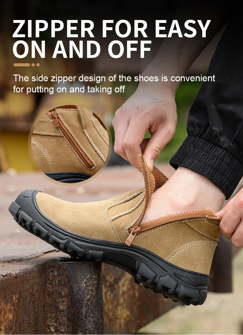 Men Work Safety Boots Indestructible Welder Shoes Steel Toe Work Shoes Anti smashing Security Protective Men Safety Shoes