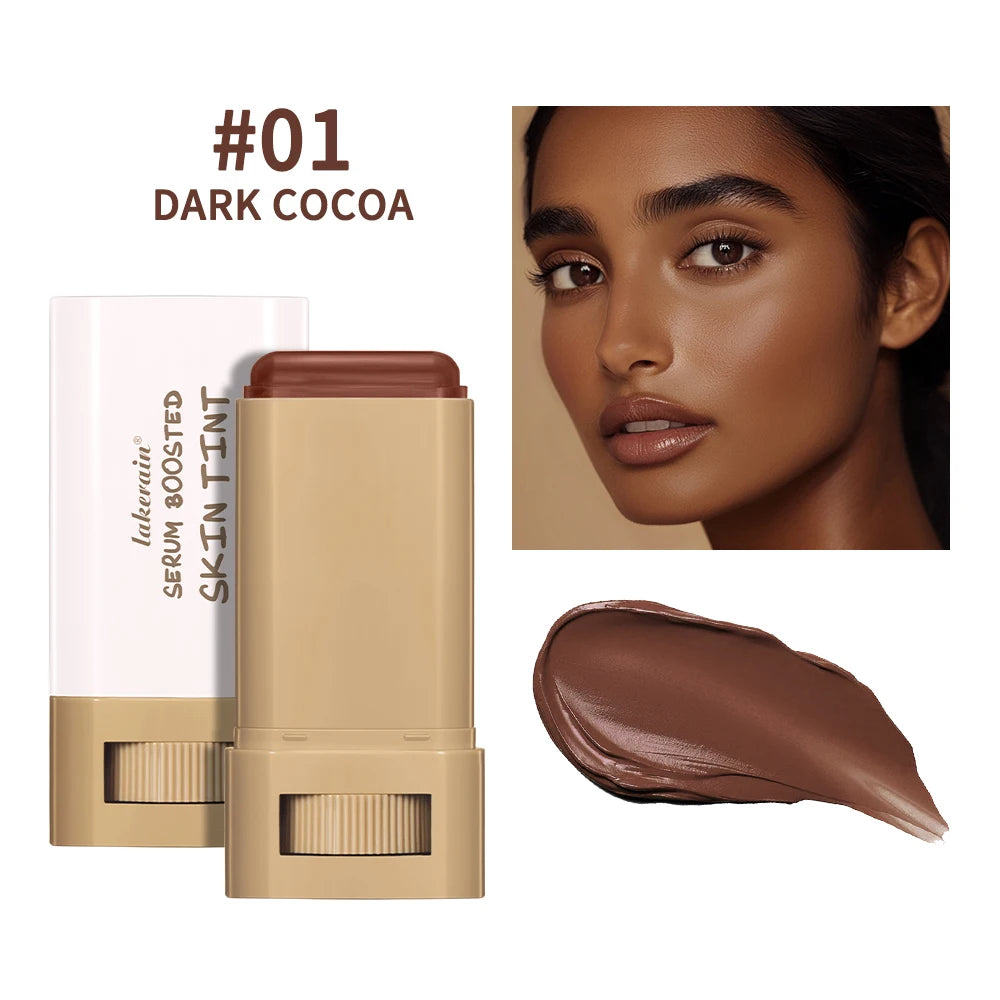 Skin Tint Foundation Stick 6 Colors Balm Serum Boosted Smooth Plumper Hight Coverage Travel Bronze Foundation Stick Makeup