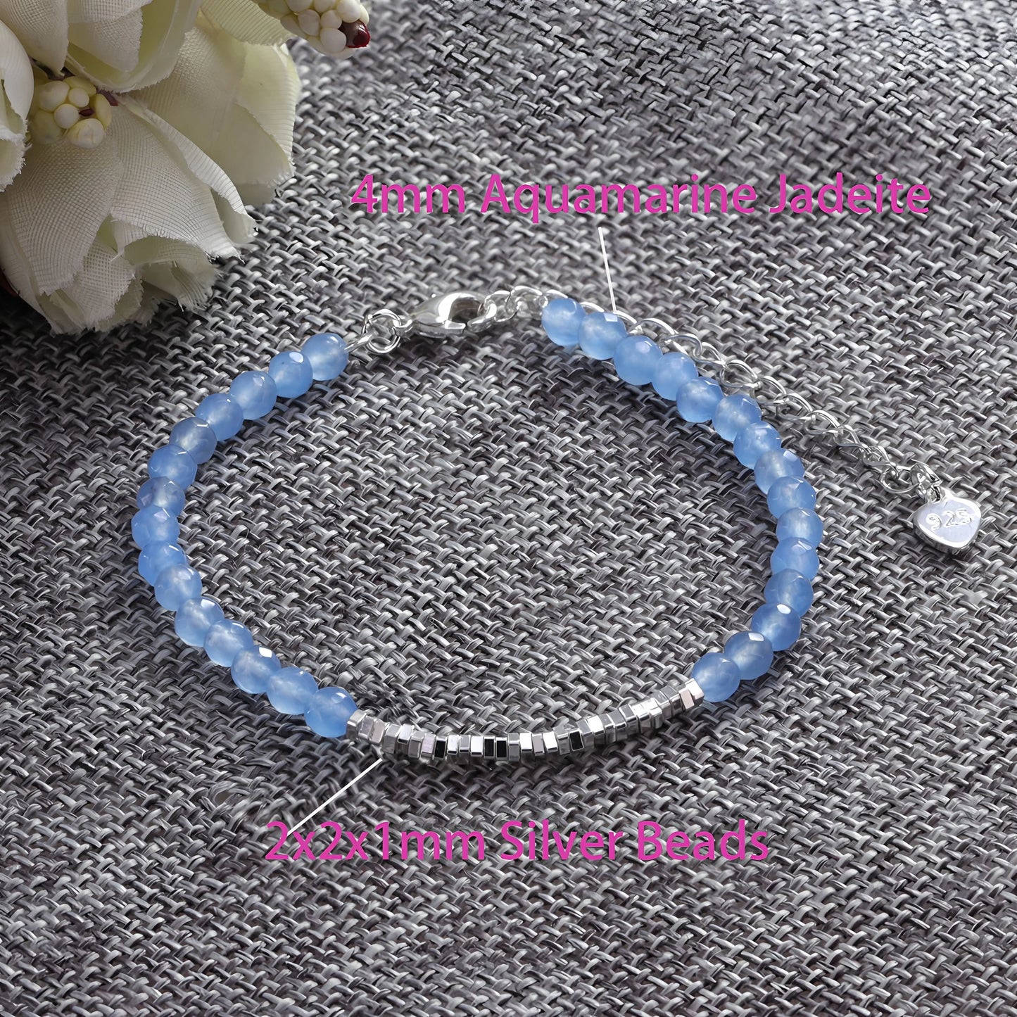 VENTFILLE 925 Sterling Silver Line Extremely fine Bracelet for Women Love Haert Bead Korean Ins Sweet Jewelry Gift Dropshipping