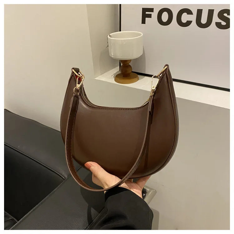New Fashionable High-end Moon-shaped Baseball Bag Showing Luxury Women's Single Shoulder Bag Elegant lady Handbags bolso mujer