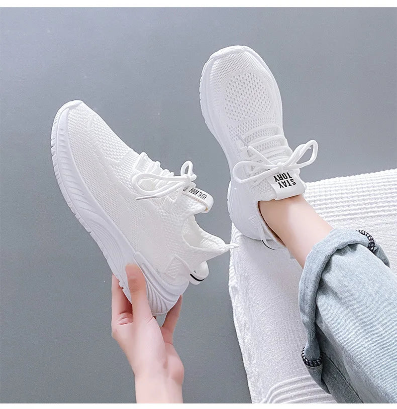 Women Sneakers New Summer Breathable Platform Mesh Shoes for Women Concise Wear-resistant Lightweight Running Women Casual Shoes