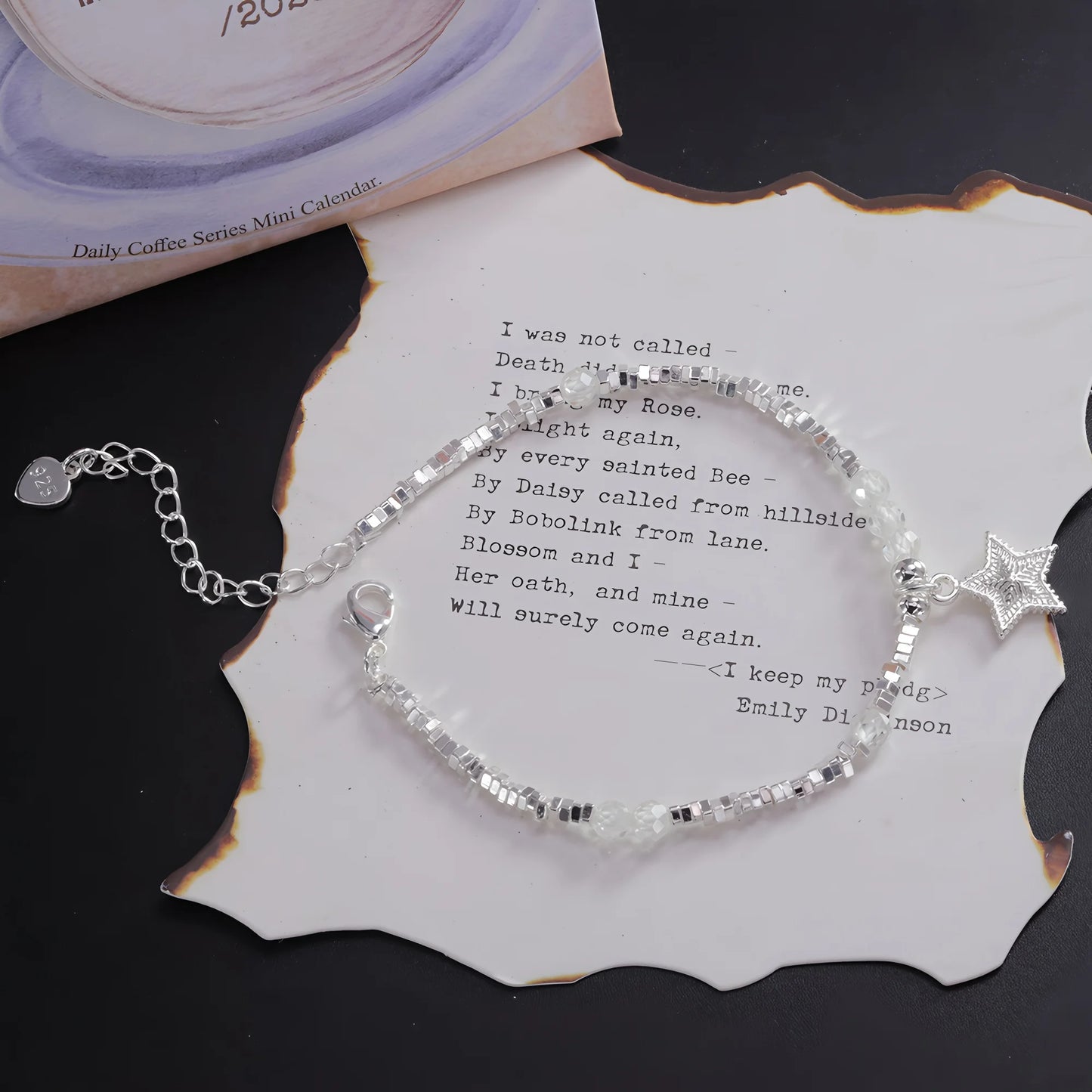 VENTFILLE 925 Sterling Silver Line Extremely fine Bracelet for Women Love Haert Bead Korean Ins Sweet Jewelry Gift Dropshipping