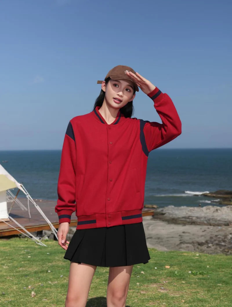 High end men's and women's pure cotton jackets, baseball jackets, custom printed embroidered logos, autumn and winter clothes