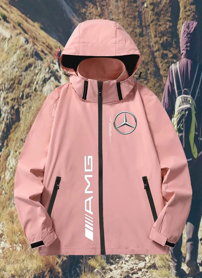 Mercedes-benz UPF100 + Men's autumn windbreaker with pocket zipper, sun protection jacket, UV ultra-light breathable fabric