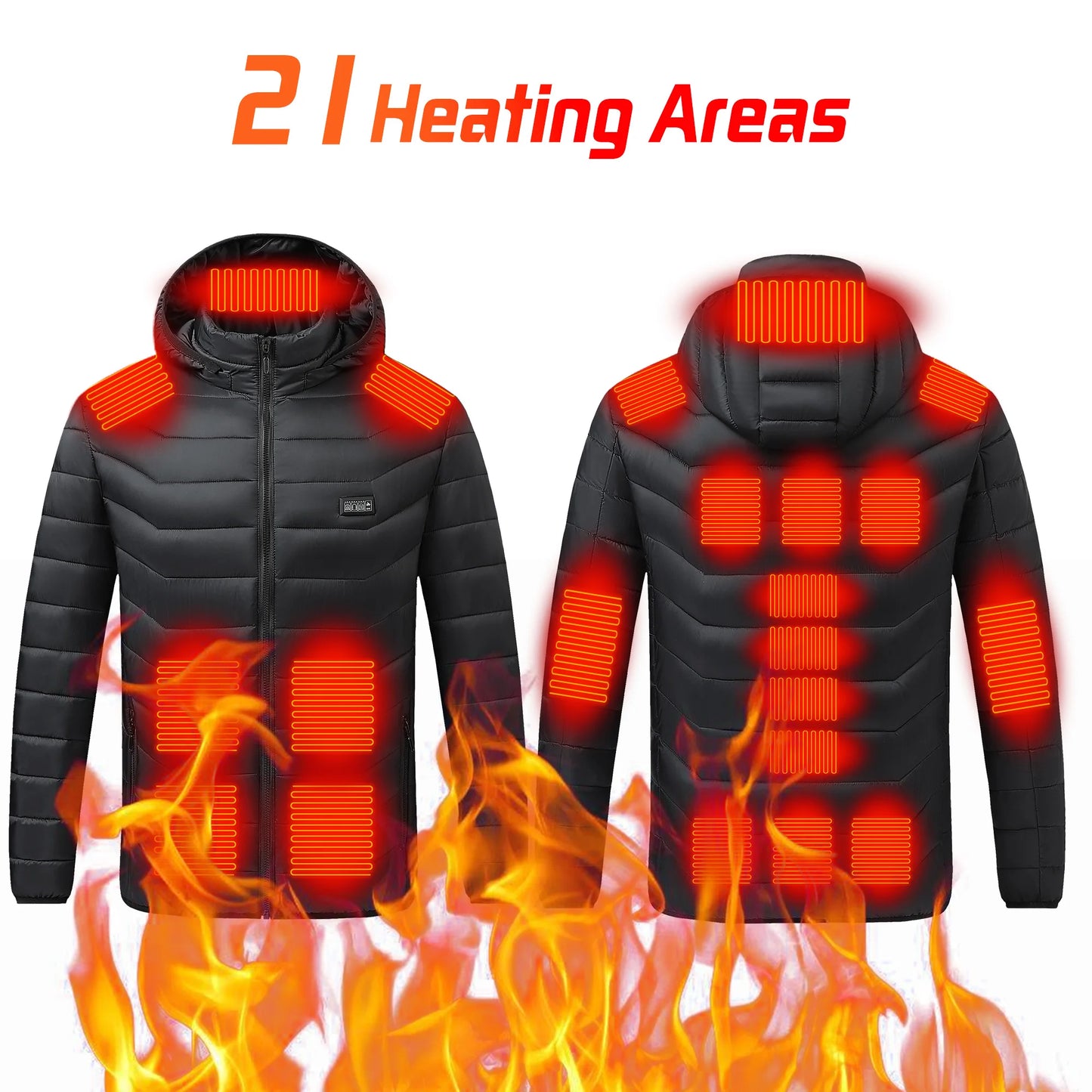 TODWARM Heated Jacket 21 Areas Winter Men's Women's Motorcycle Jacket USB Electric Heating Jacket Heated Vest Moto Thermal Cloth