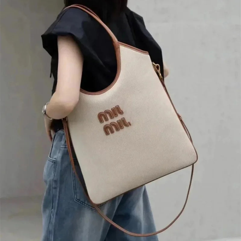 Canva Women's Cross-Border New Style Shoulder Bag HOBO Large Capacity Tote Bag Handheld Diagonal Bags College Style Bags