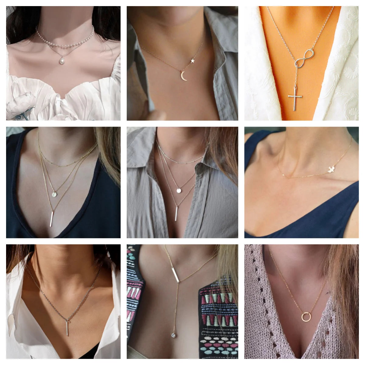 New Golden Silver Color Small Heart Necklaces Bijoux For Women Collars Fashion Jewelry Collarbone Pendant Necklace NA219