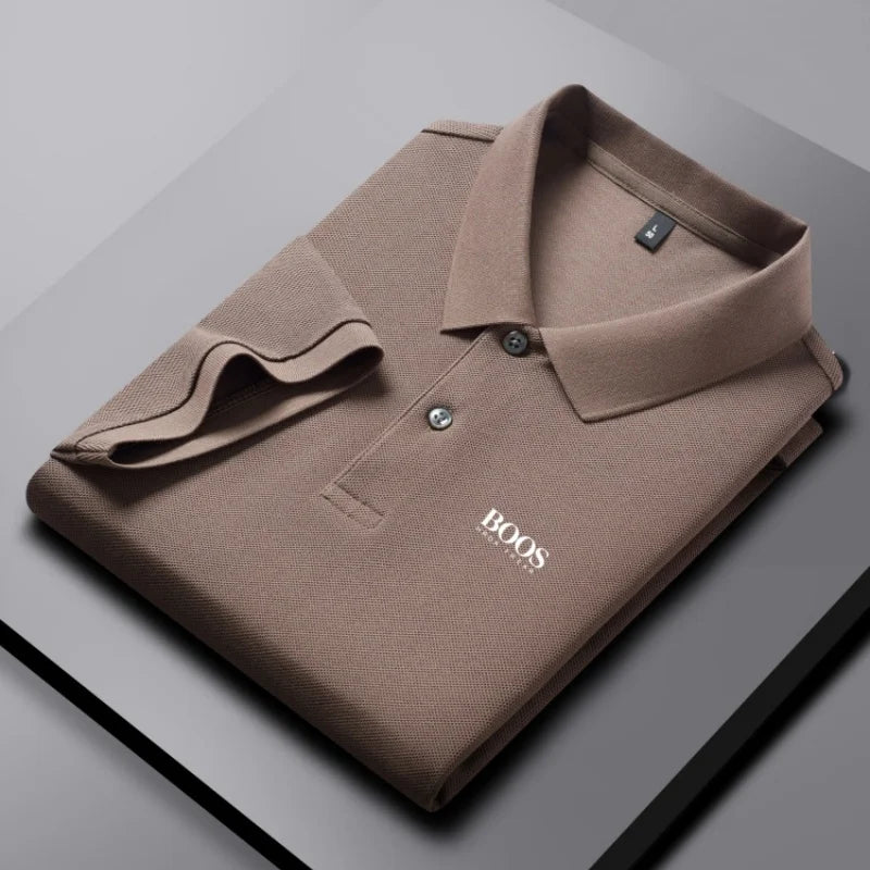 100% pure cotton high-end brand men's short sleeve polo shirt summer fashion hot selling BOSS embroidery golf top casual T-shirt