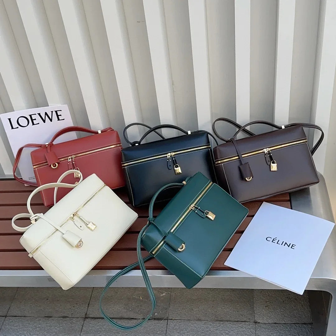 Lp27vintagecow Leather Extra Bag Casual Large Capacity Handbag Single Strap Soft Shape Autumn New Release Box Bag