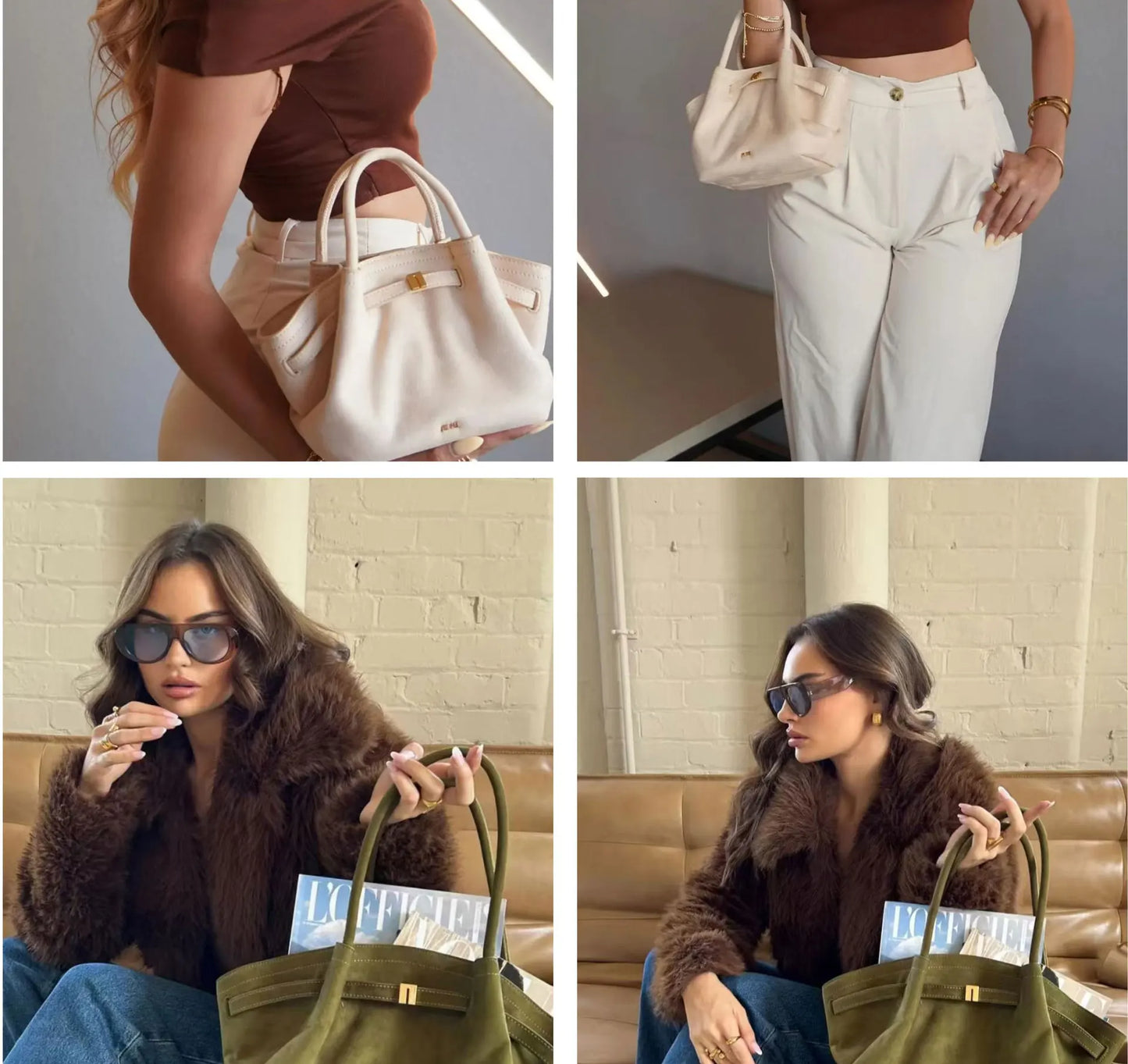 JW Pei Dumpling Bag Suede Shoulder Crossbody Underarm Bag Niche Design Fashion Handbag Tote Bag