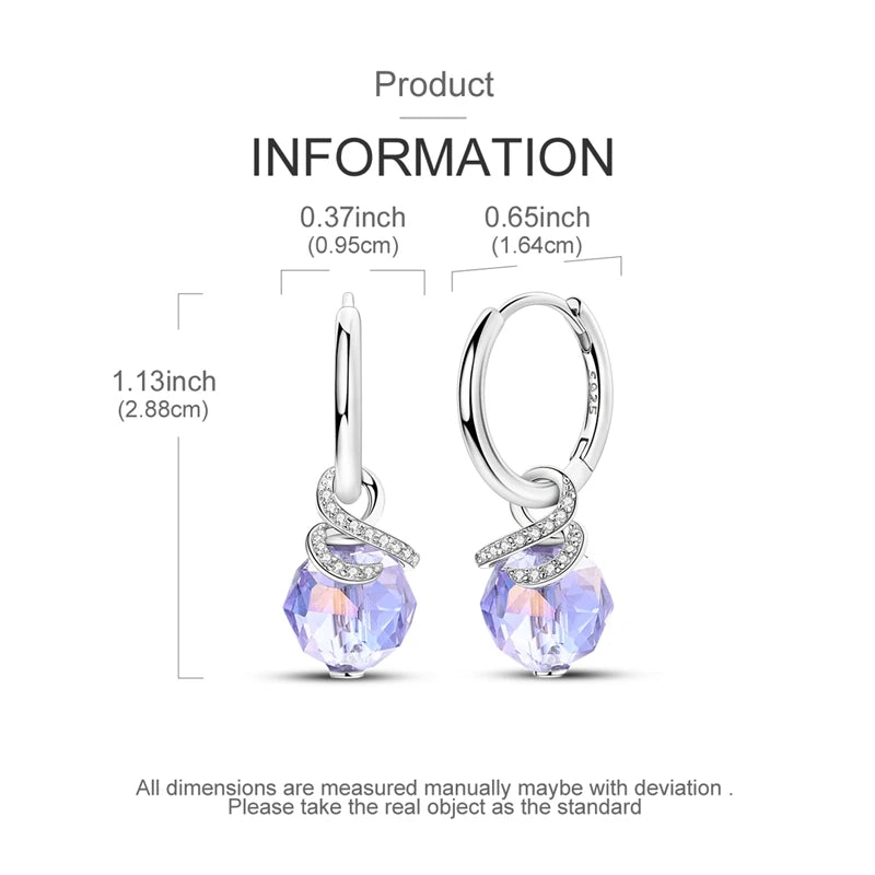 2025 New 925 Sterling Silver Hoop Earrings Flowers Zircon Drop Earrings Stud For Woman Fine Birthday Wedding Party Jewelry Gifts