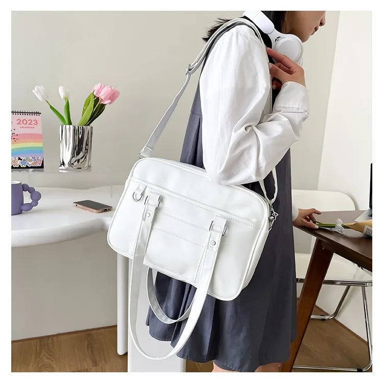 Japanese Style JK Bag Women High School Student Uniform Bag PU Leather Shoulder Bag Women Simple Handbags Crossbody Bags Itabag
