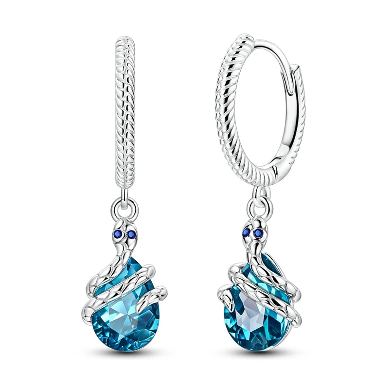 2025 New 925 Sterling Silver Hoop Earrings Flowers Zircon Drop Earrings Stud For Woman Fine Birthday Wedding Party Jewelry Gifts