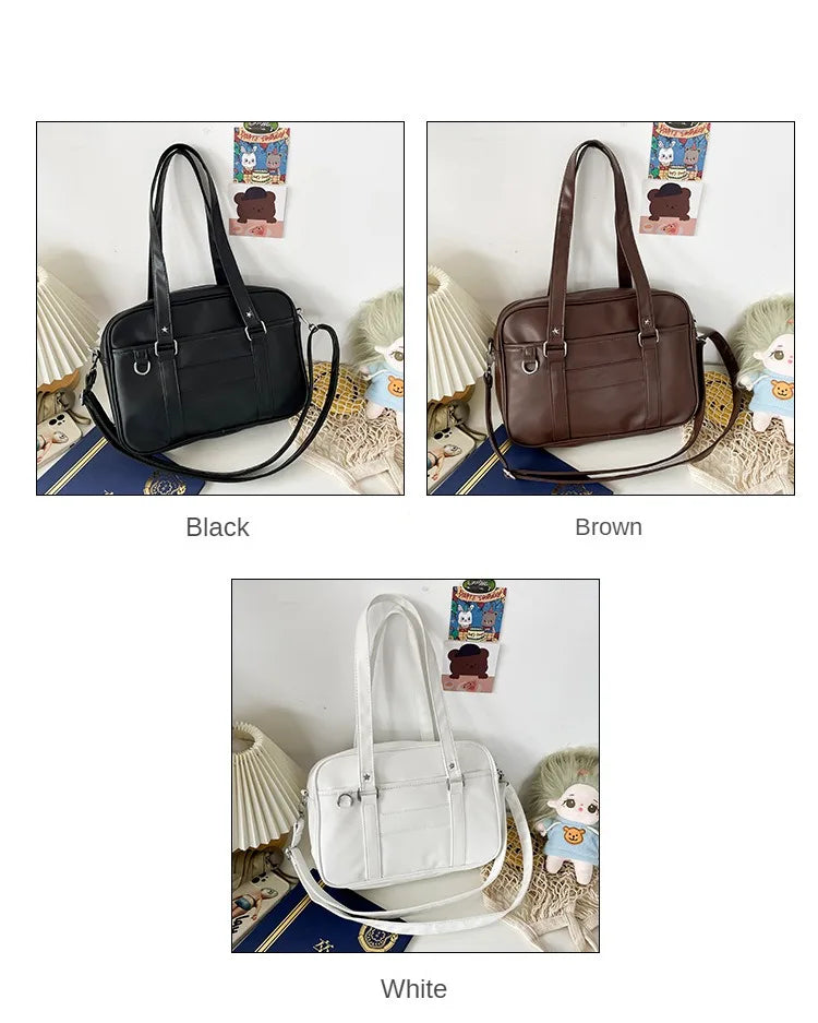 Japanese Style JK Bag Women High School Student Uniform Bag PU Leather Shoulder Bag Women Simple Handbags Crossbody Bags Itabag