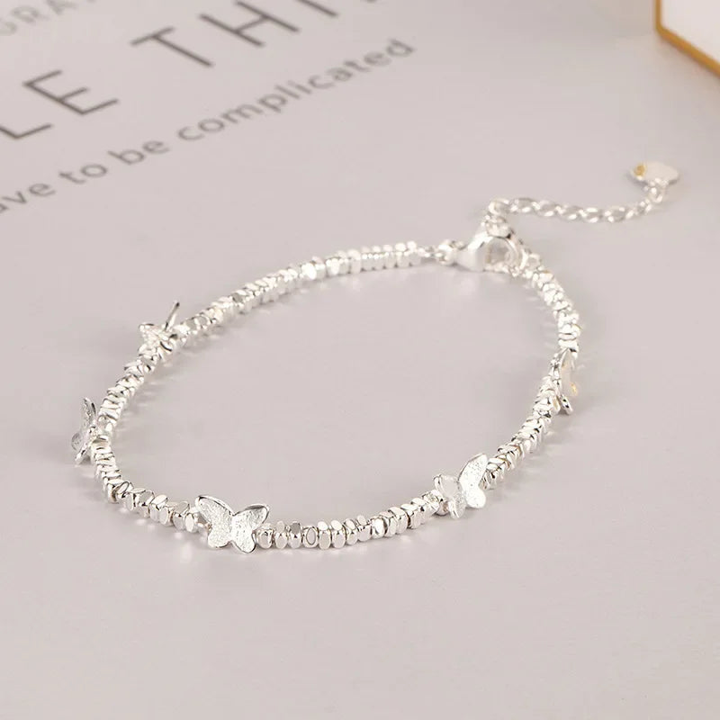 VENTFILLE 925 Sterling Silver Zircon Love Heart Bracelet For Women Bowknot Stars Bead Snake Bone Chain Jewelry Gift Dropship
