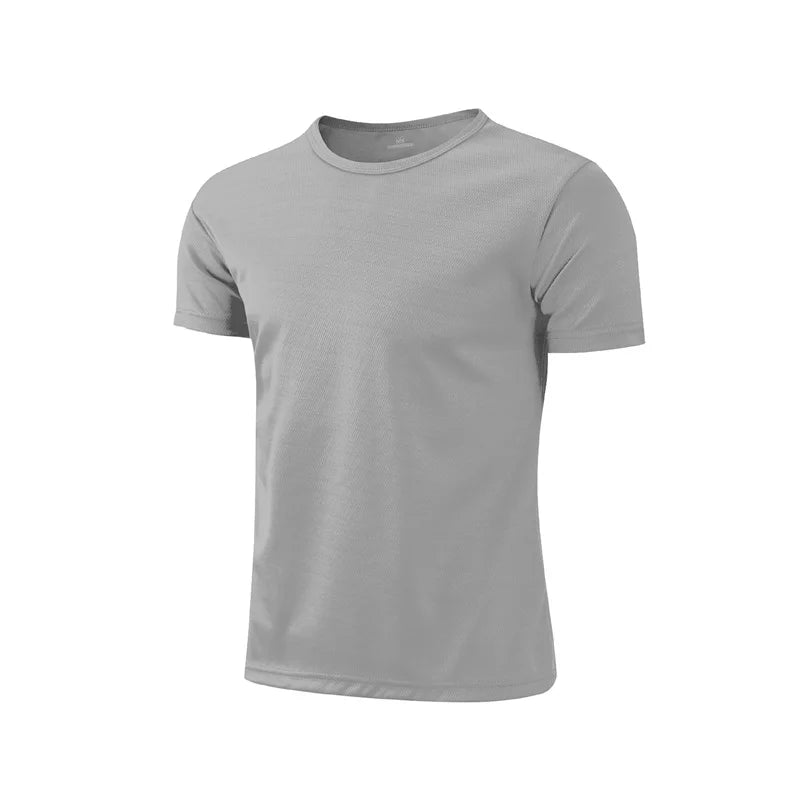 Men Short Sleeve Top Oversized White T-Shirt Man Casual Soild Shirt Quick Drying Gym Basketball t Shirts Soccer Tees Man Clothes
