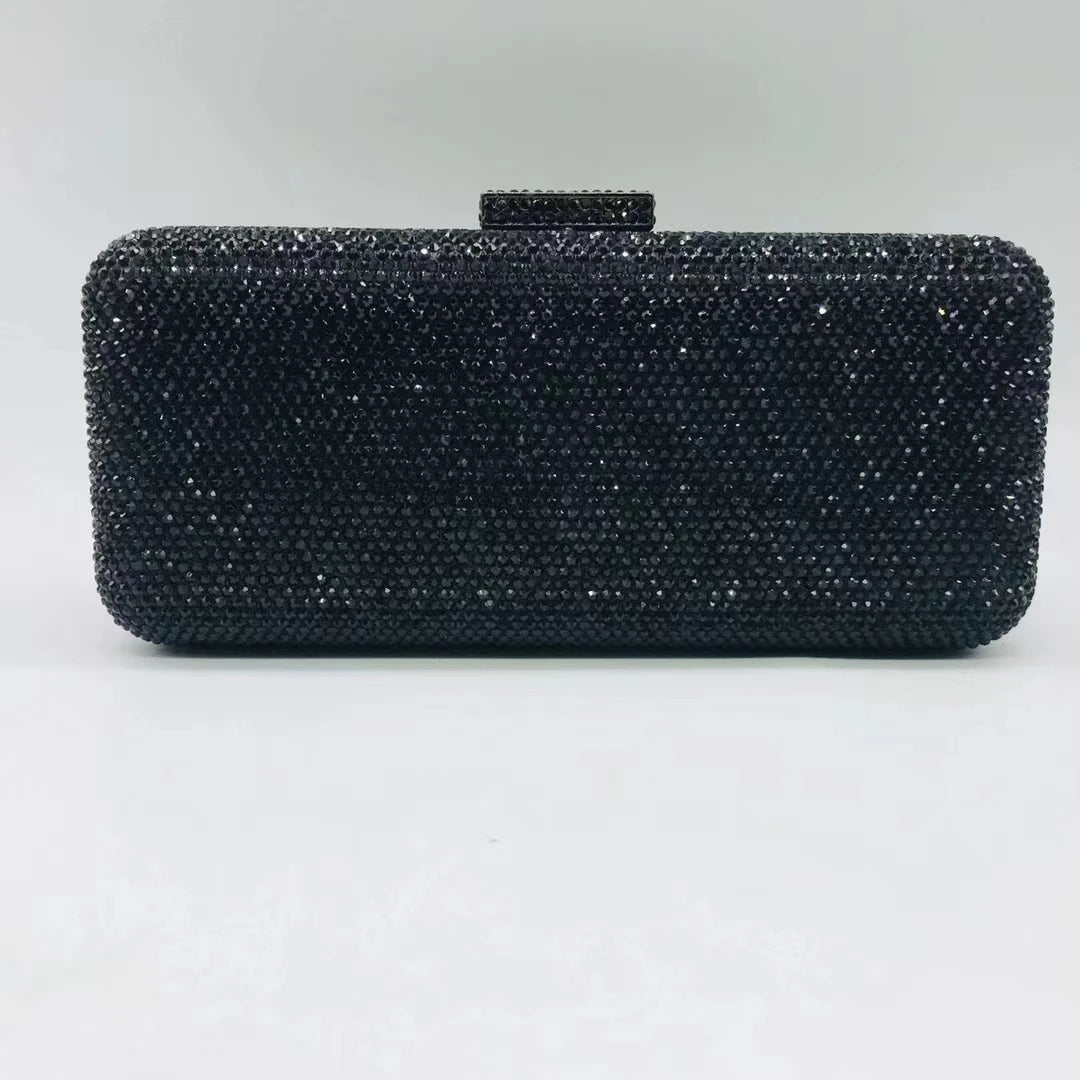 Wedding Party Blue Black Red Gold Silver Purse Diamond Banquet Cocktail Dinner Handbag Woman Crystal Rhinestone Prom Evening Bag